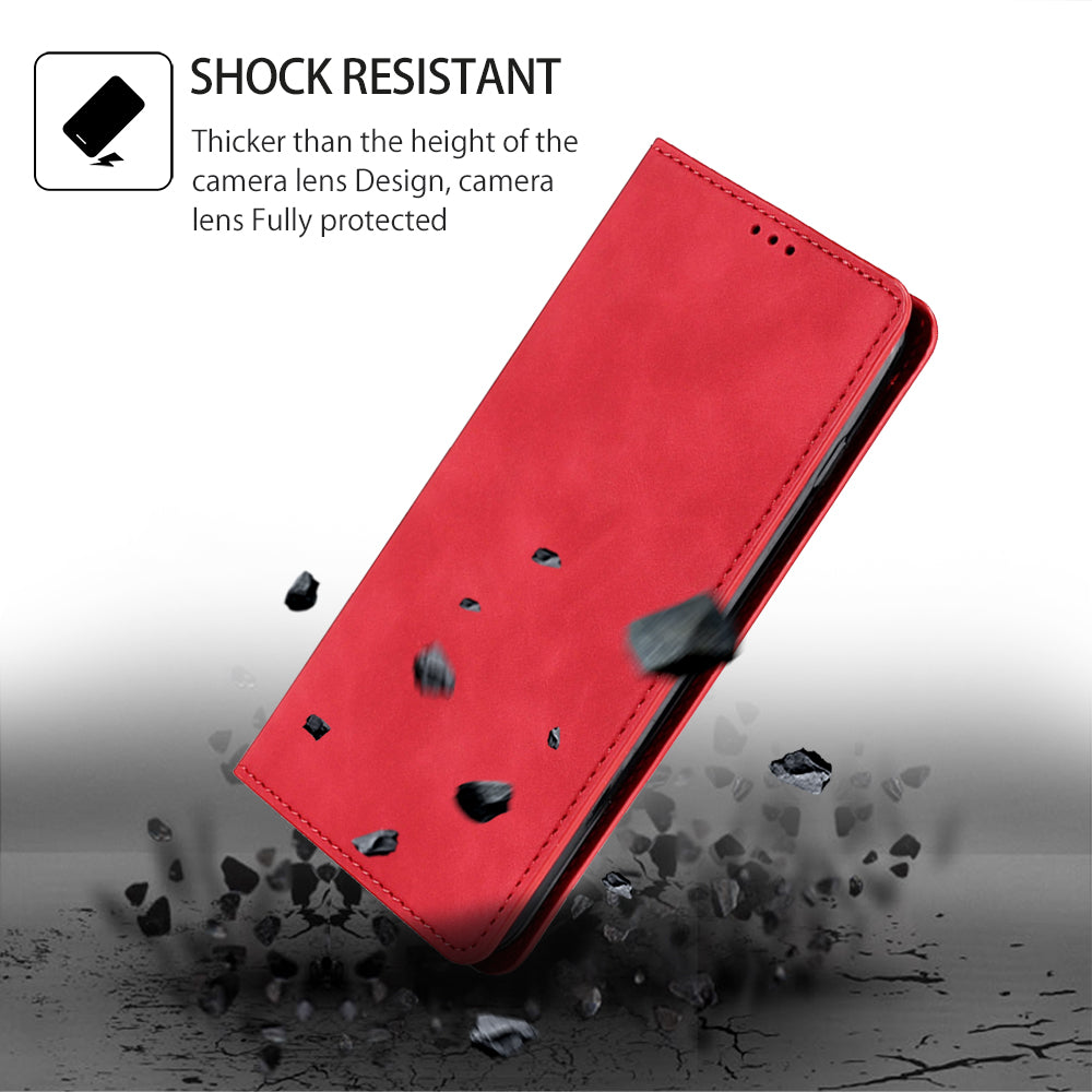 For Infinix Hot 30i Stand PU Leather Case Skin-touch Phone Cover with Card Holder
