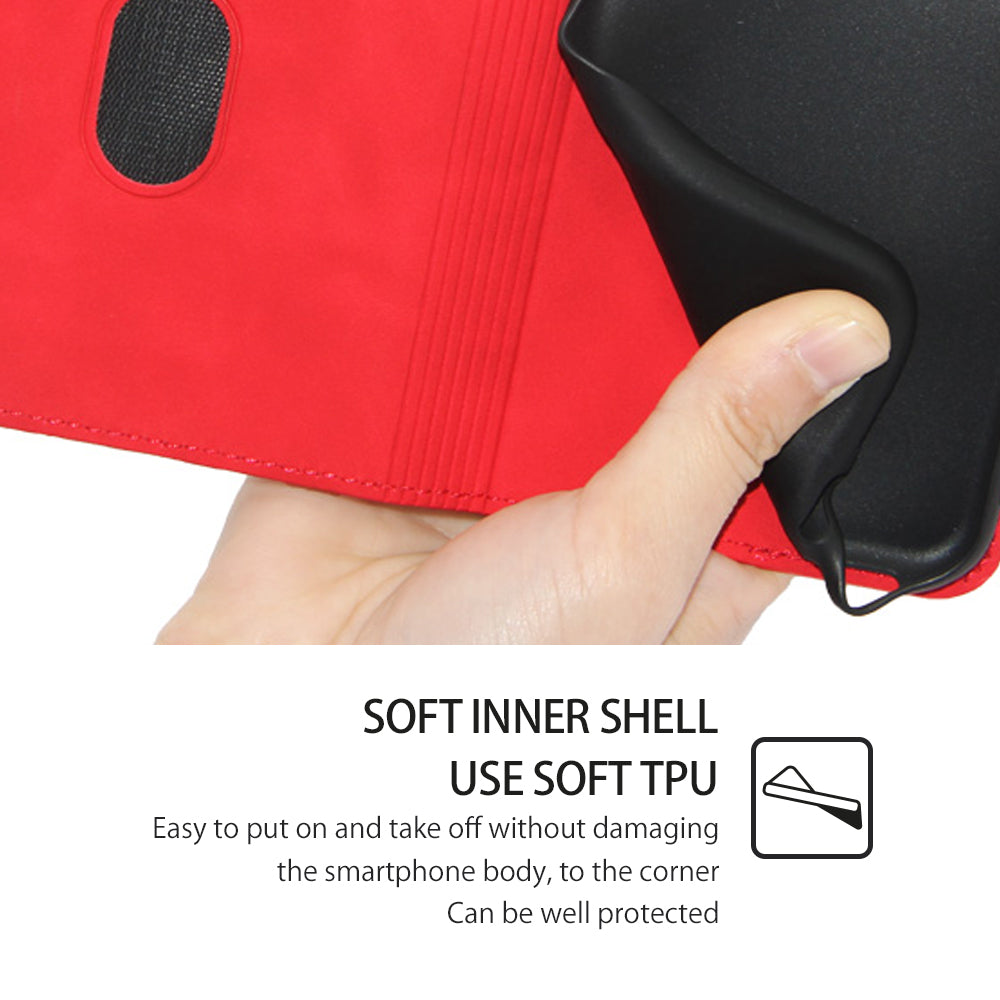 For Infinix Hot 30i Stand PU Leather Case Skin-touch Phone Cover with Card Holder
