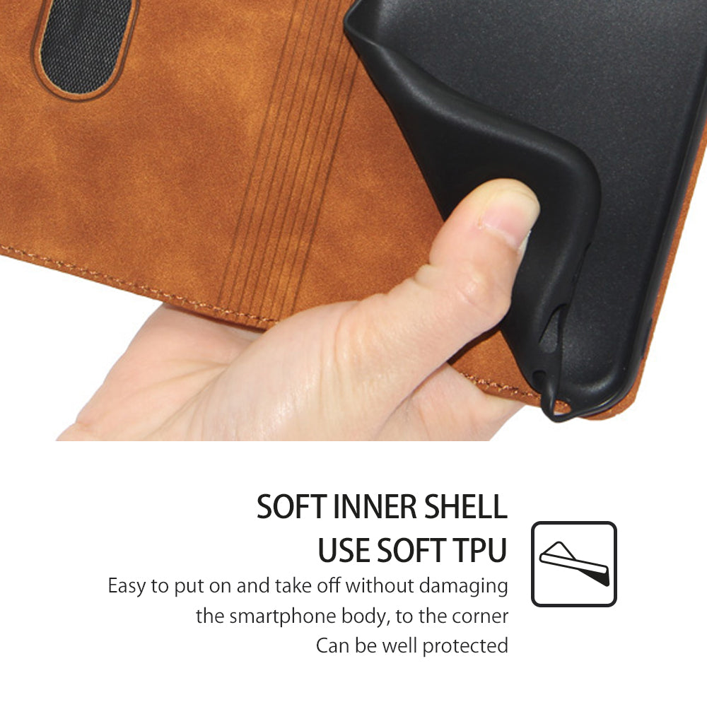 For Infinix Hot 30i Stand PU Leather Case Skin-touch Phone Cover with Card Holder