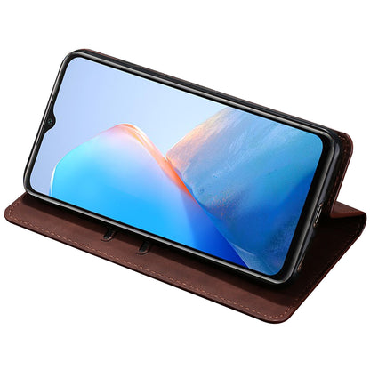 For Infinix Hot 30i Stand PU Leather Case Skin-touch Phone Cover with Card Holder