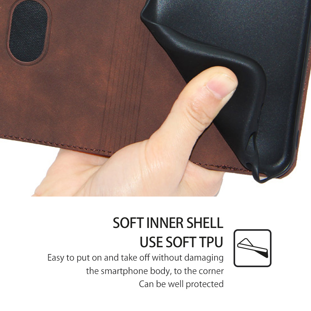 For Infinix Hot 30i Stand PU Leather Case Skin-touch Phone Cover with Card Holder