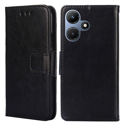 For Infinix Hot 30i Textured PU Leather Wallet Stand Case Anti-scratch Phone Cover