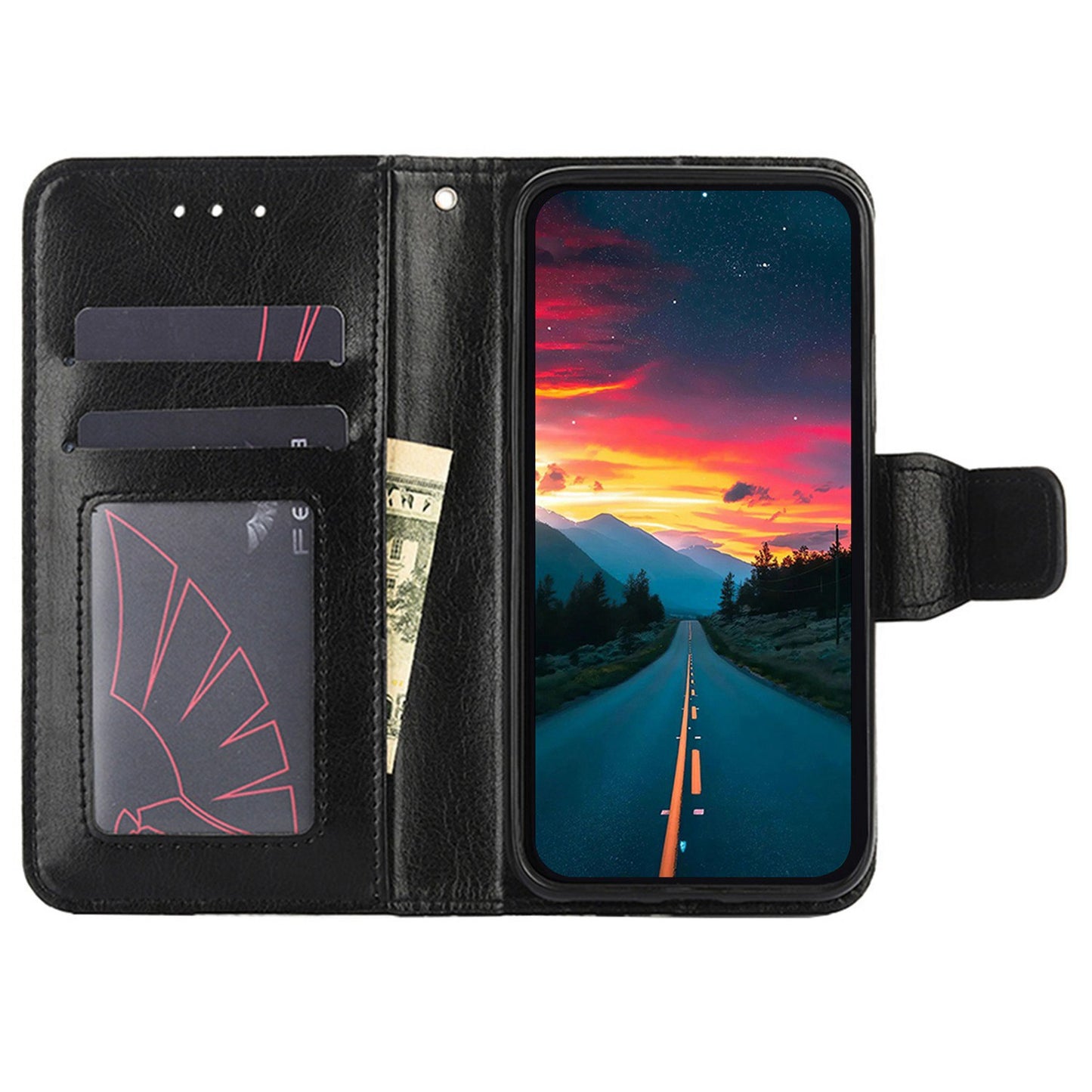 For Infinix Hot 30i Textured PU Leather Wallet Stand Case Anti-scratch Phone Cover