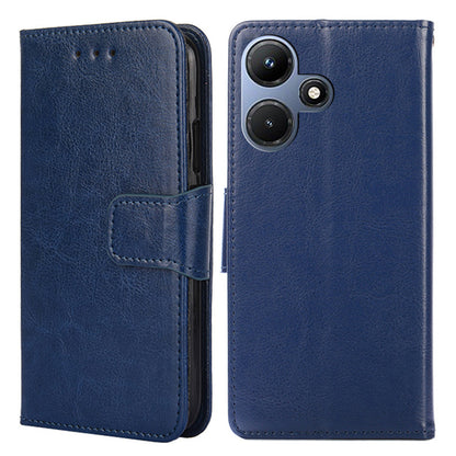 For Infinix Hot 30i Textured PU Leather Wallet Stand Case Anti-scratch Phone Cover