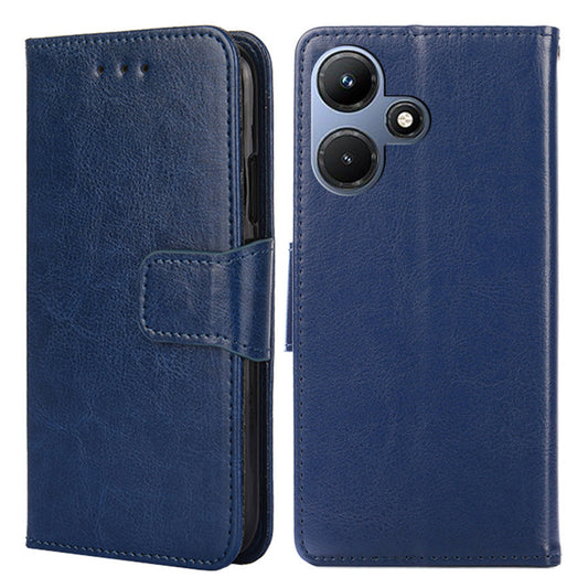 For Infinix Hot 30i Textured PU Leather Wallet Stand Case Anti-scratch Phone Cover
