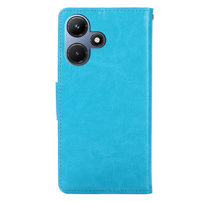 For Infinix Hot 30i Textured PU Leather Wallet Stand Case Anti-scratch Phone Cover