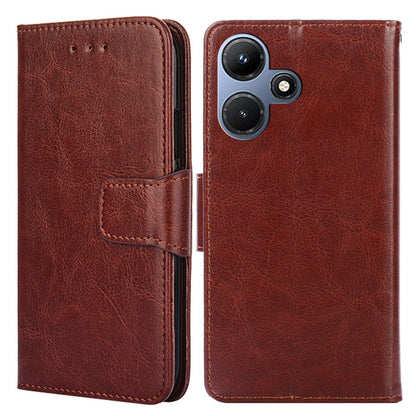 For Infinix Hot 30i Textured PU Leather Wallet Stand Case Anti-scratch Phone Cover
