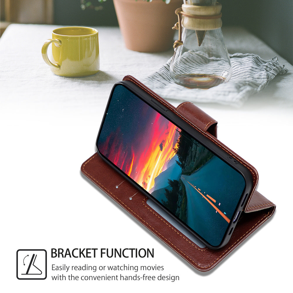 For Infinix Hot 30i Textured PU Leather Wallet Stand Case Anti-scratch Phone Cover