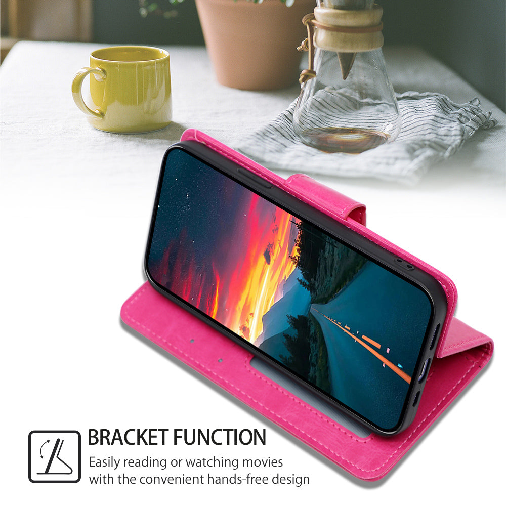 For Infinix Hot 30i Textured PU Leather Wallet Stand Case Anti-scratch Phone Cover