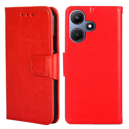 For Infinix Hot 30i Textured PU Leather Wallet Stand Case Anti-scratch Phone Cover