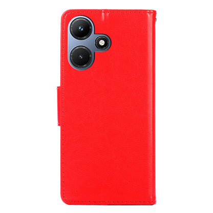For Infinix Hot 30i Textured PU Leather Wallet Stand Case Anti-scratch Phone Cover