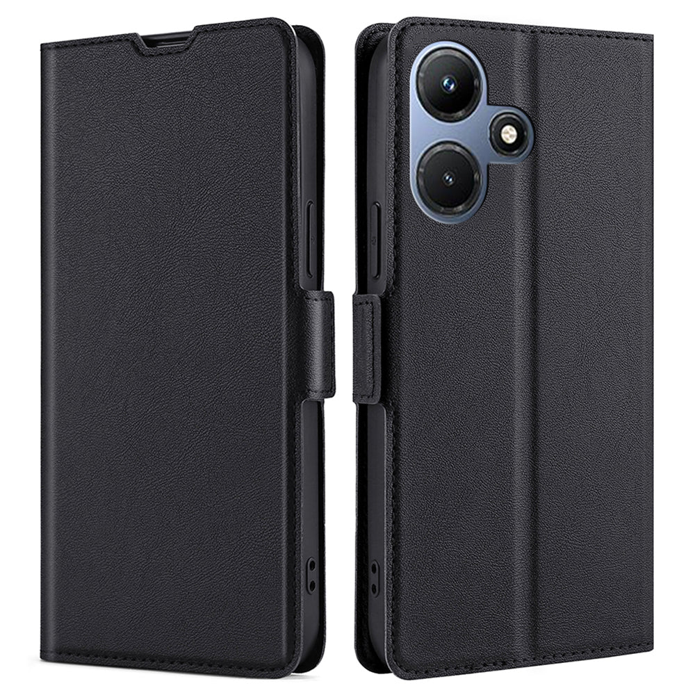 For Infinix Hot 30i PU Leather Viewing Stand Phone Cover Card Holder Shockproof Case