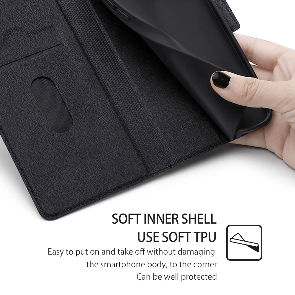 For Infinix Hot 30i PU Leather Viewing Stand Phone Cover Card Holder Shockproof Case