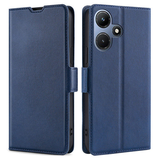 For Infinix Hot 30i PU Leather Viewing Stand Phone Cover Card Holder Shockproof Case