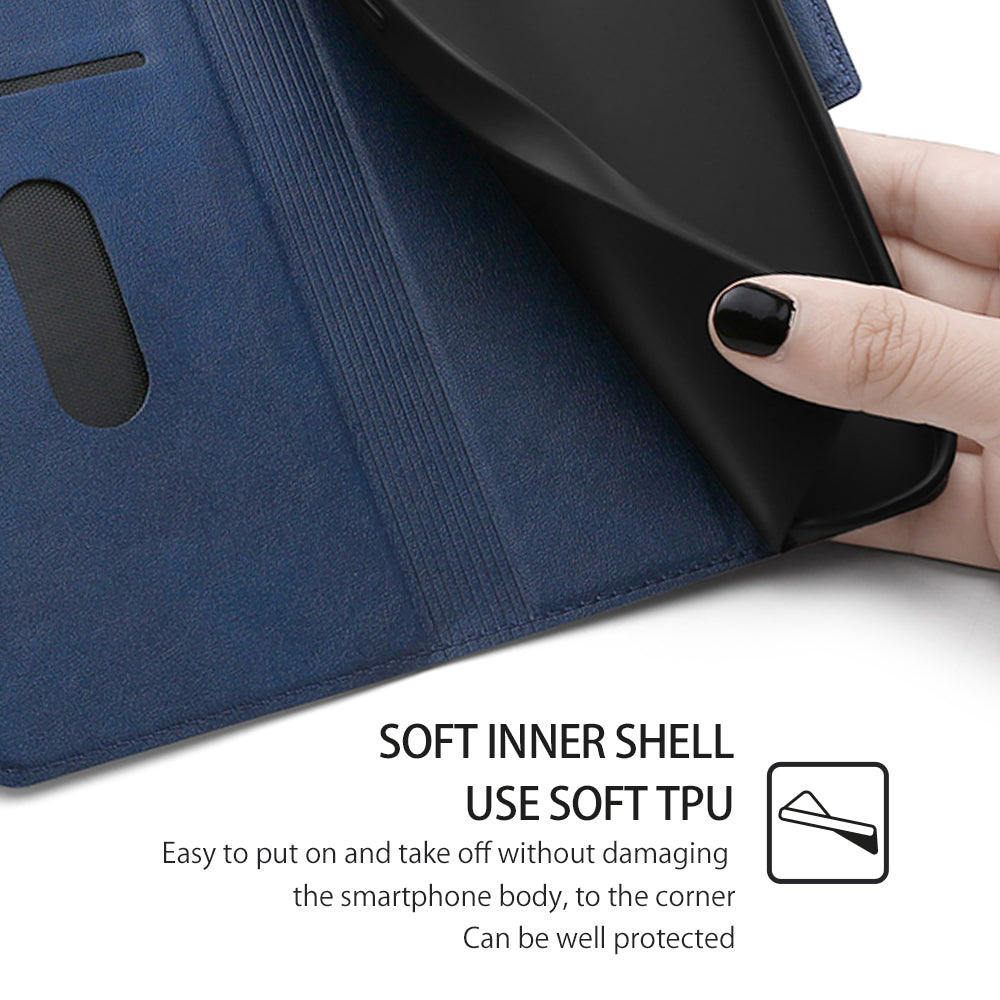 For Infinix Hot 30i PU Leather Viewing Stand Phone Cover Card Holder Shockproof Case
