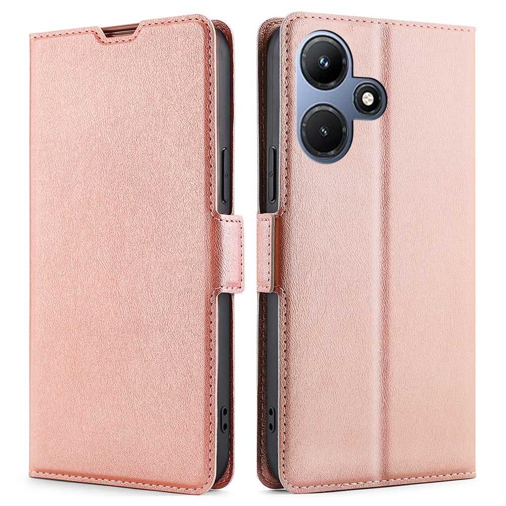 For Infinix Hot 30i PU Leather Viewing Stand Phone Cover Card Holder Shockproof Case