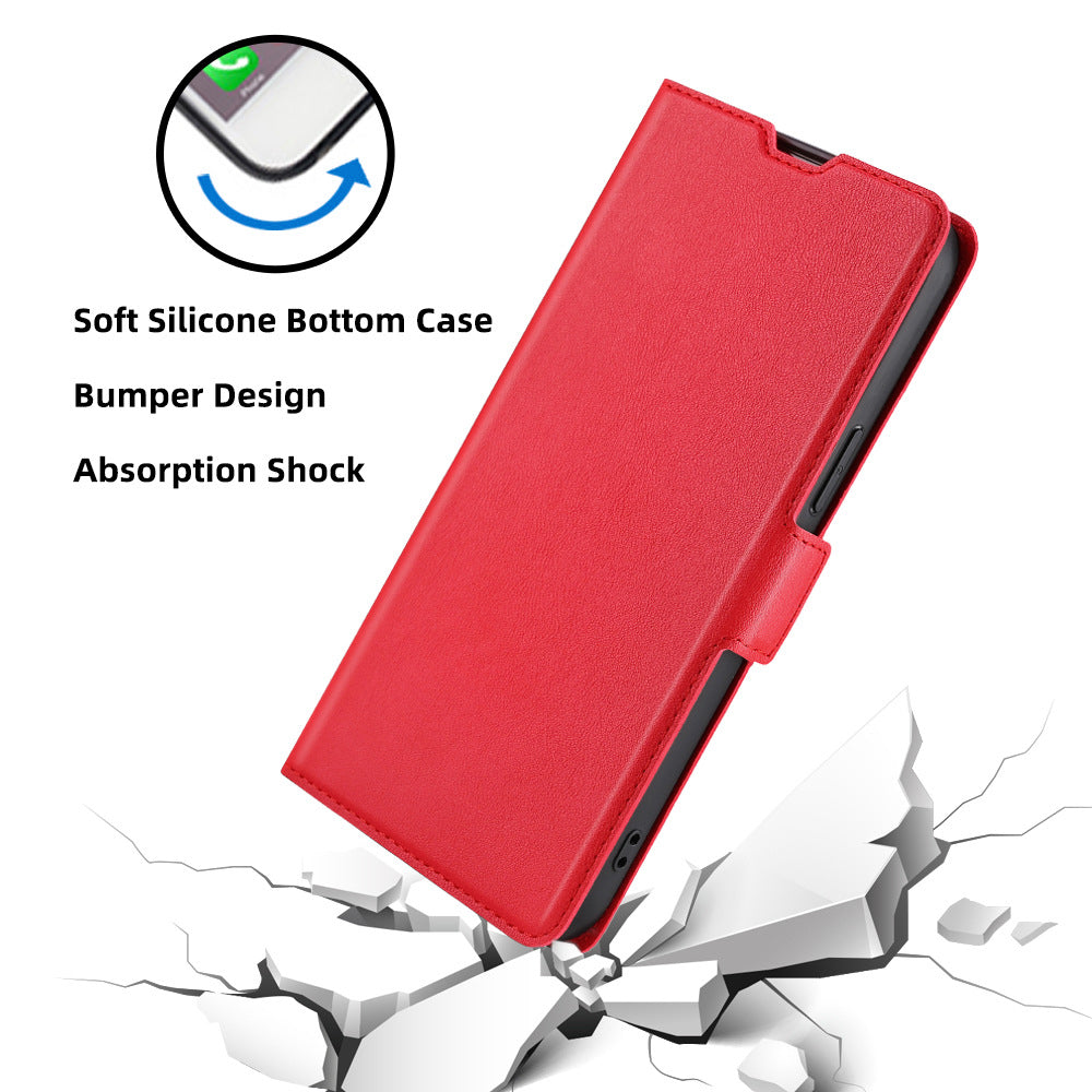 For Infinix Hot 30i PU Leather Viewing Stand Phone Cover Card Holder Shockproof Case