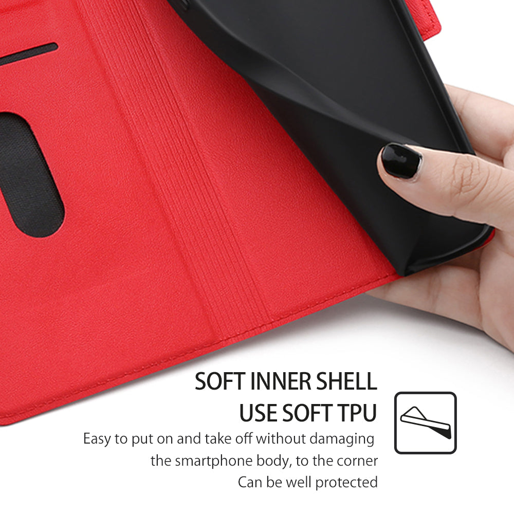For Infinix Hot 30i PU Leather Viewing Stand Phone Cover Card Holder Shockproof Case
