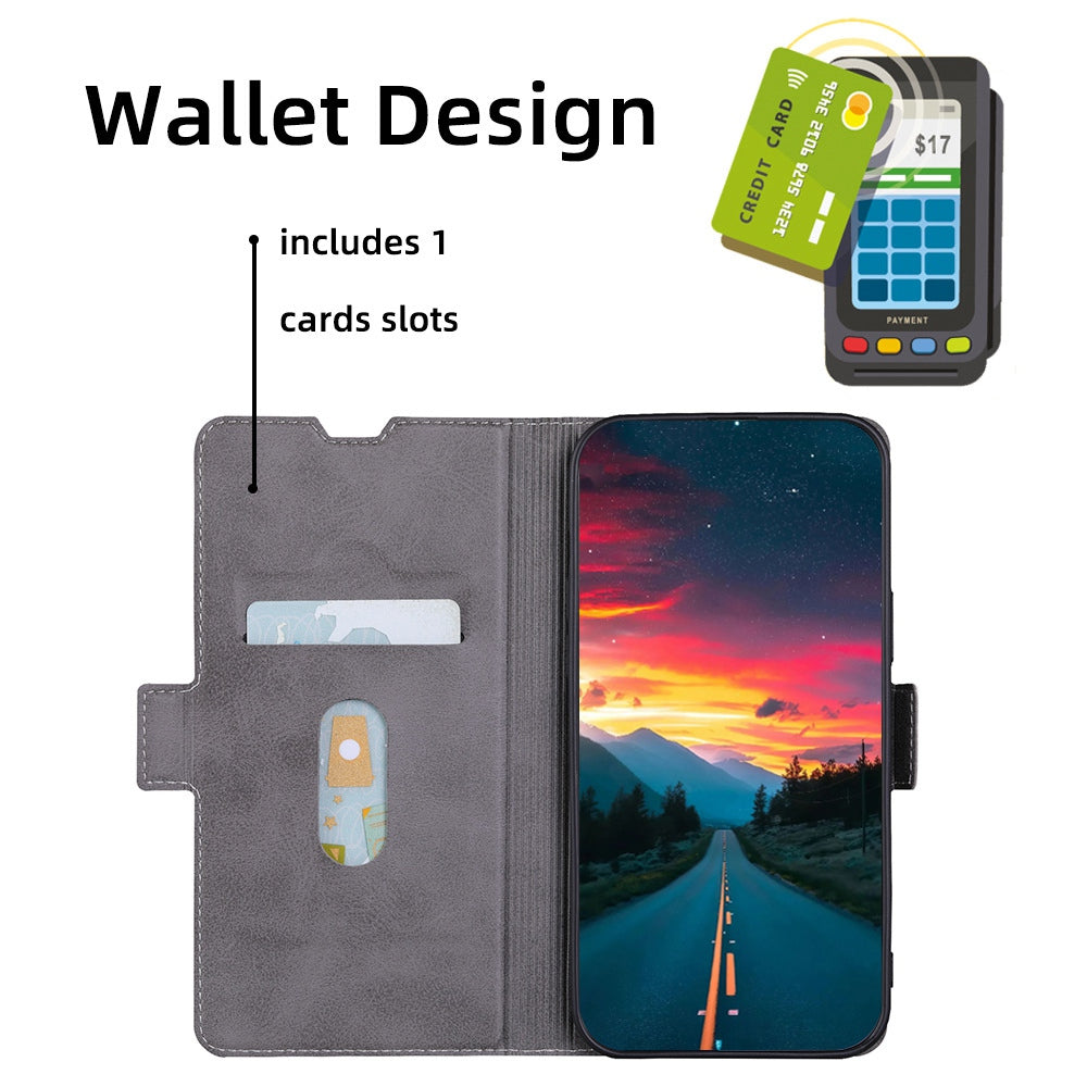 For Infinix Hot 30i PU Leather Viewing Stand Phone Cover Card Holder Shockproof Case