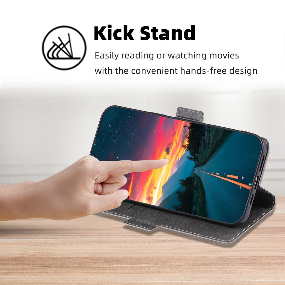 For Infinix Hot 30i PU Leather Viewing Stand Phone Cover Card Holder Shockproof Case