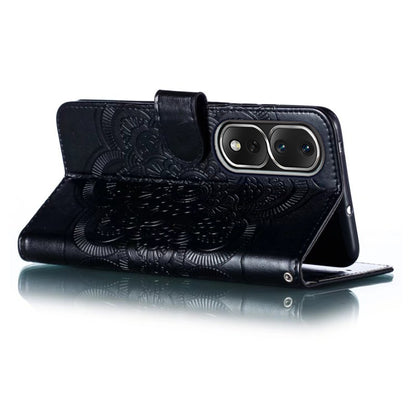 For Honor 80 Pro 5G PU Leather Wallet Stand Phone Cover Imprinting Mandala Flower Protective Case