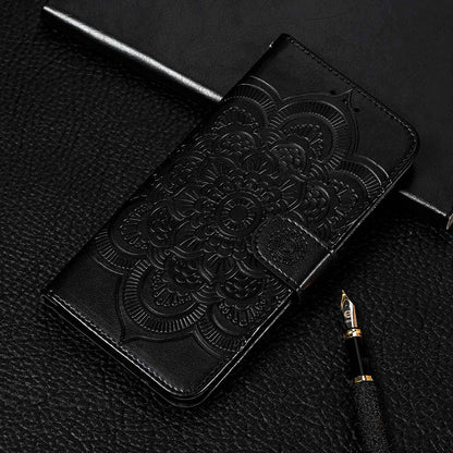 For Honor 80 Pro 5G PU Leather Wallet Stand Phone Cover Imprinting Mandala Flower Protective Case