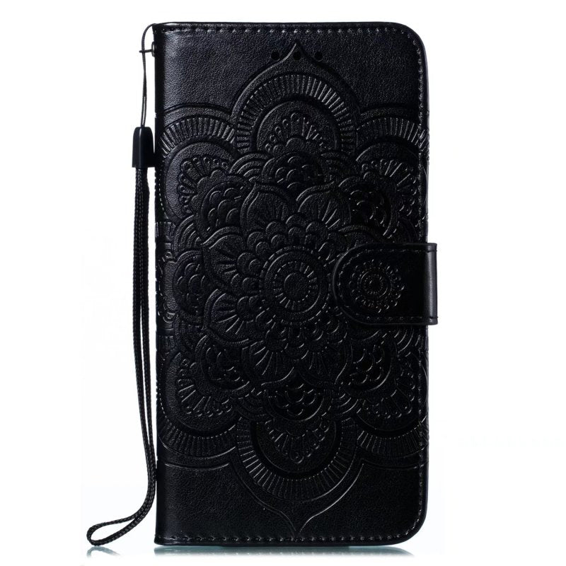 For Honor 80 Pro 5G PU Leather Wallet Stand Phone Cover Imprinting Mandala Flower Protective Case