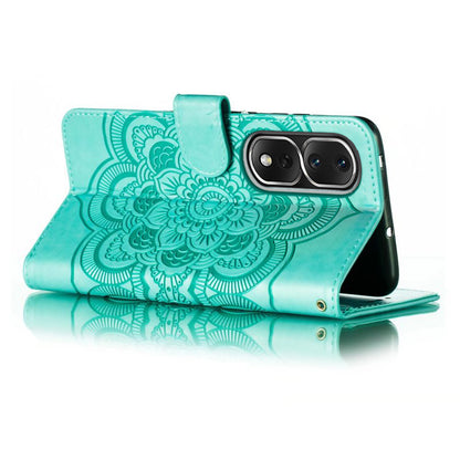 For Honor 80 Pro 5G PU Leather Wallet Stand Phone Cover Imprinting Mandala Flower Protective Case