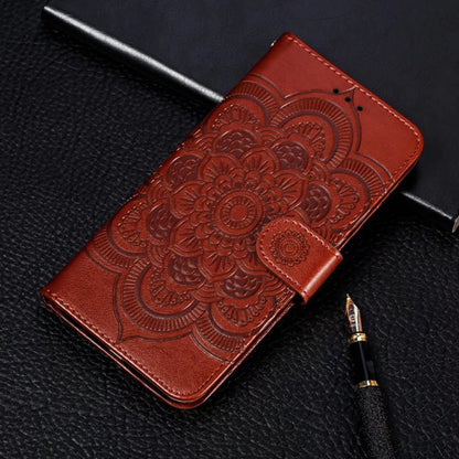 For Honor 80 Pro 5G PU Leather Wallet Stand Phone Cover Imprinting Mandala Flower Protective Case