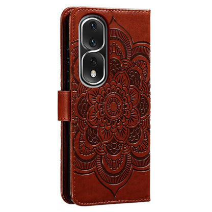 For Honor 80 Pro 5G PU Leather Wallet Stand Phone Cover Imprinting Mandala Flower Protective Case