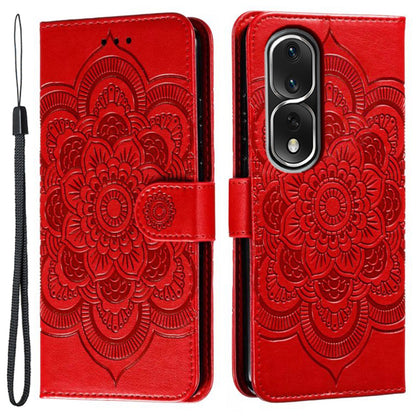 For Honor 80 Pro 5G PU Leather Wallet Stand Phone Cover Imprinting Mandala Flower Protective Case