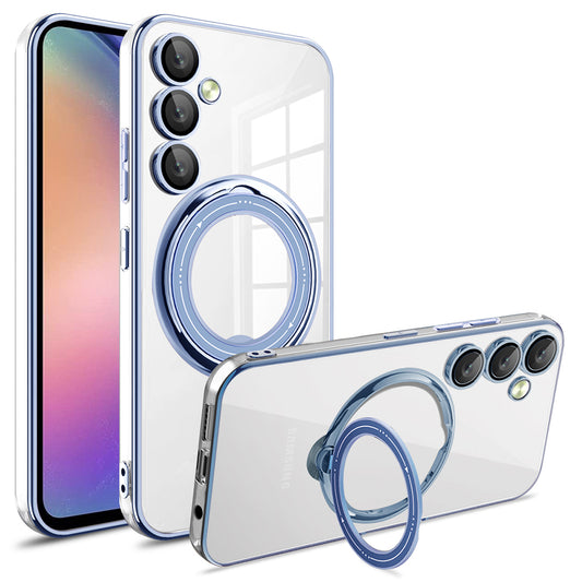Phone Case for Samsung Galaxy A54 5G PC+TPU Rotation Kickstand Cover Compatible with MagSafe