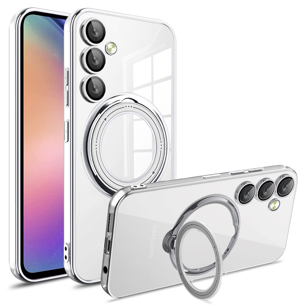 Phone Case for Samsung Galaxy A54 5G PC+TPU Rotation Kickstand Cover Compatible with MagSafe