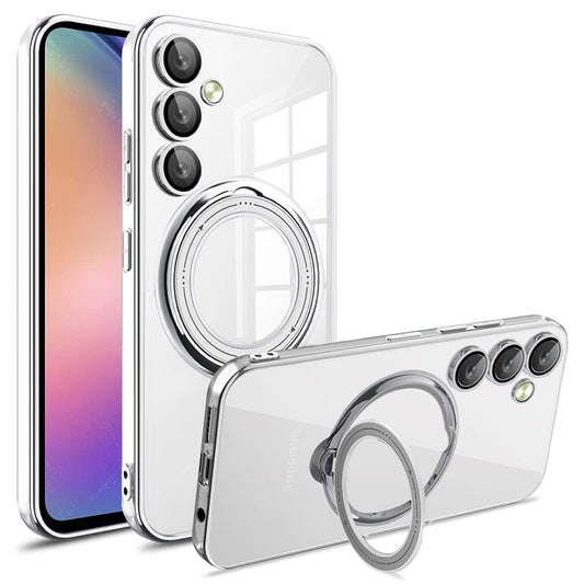 Phone Case for Samsung Galaxy A54 5G PC+TPU Rotation Kickstand Cover Compatible with MagSafe