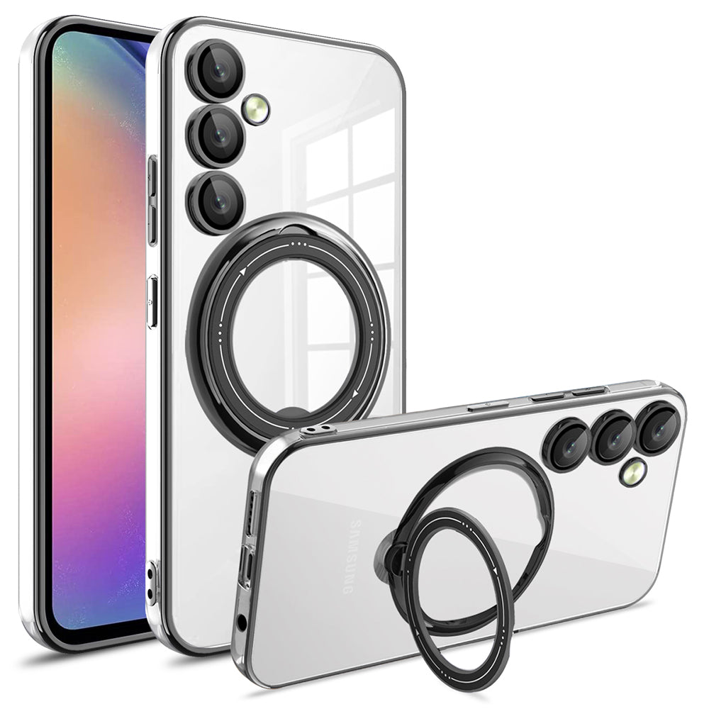 Phone Case for Samsung Galaxy A54 5G PC+TPU Rotation Kickstand Cover Compatible with MagSafe