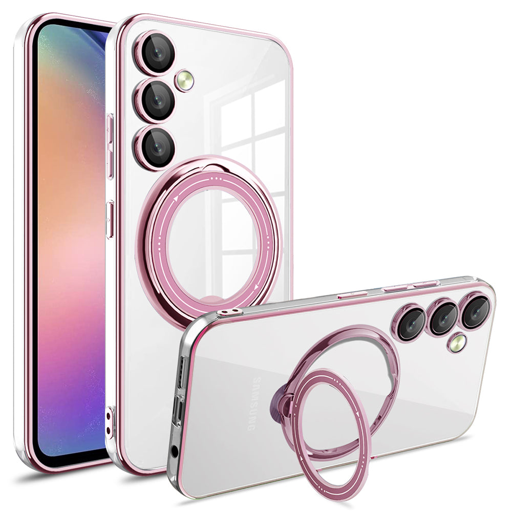 Phone Case for Samsung Galaxy A54 5G PC+TPU Rotation Kickstand Cover Compatible with MagSafe