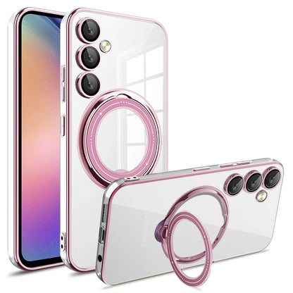Phone Case for Samsung Galaxy A54 5G PC+TPU Rotation Kickstand Cover Compatible with MagSafe