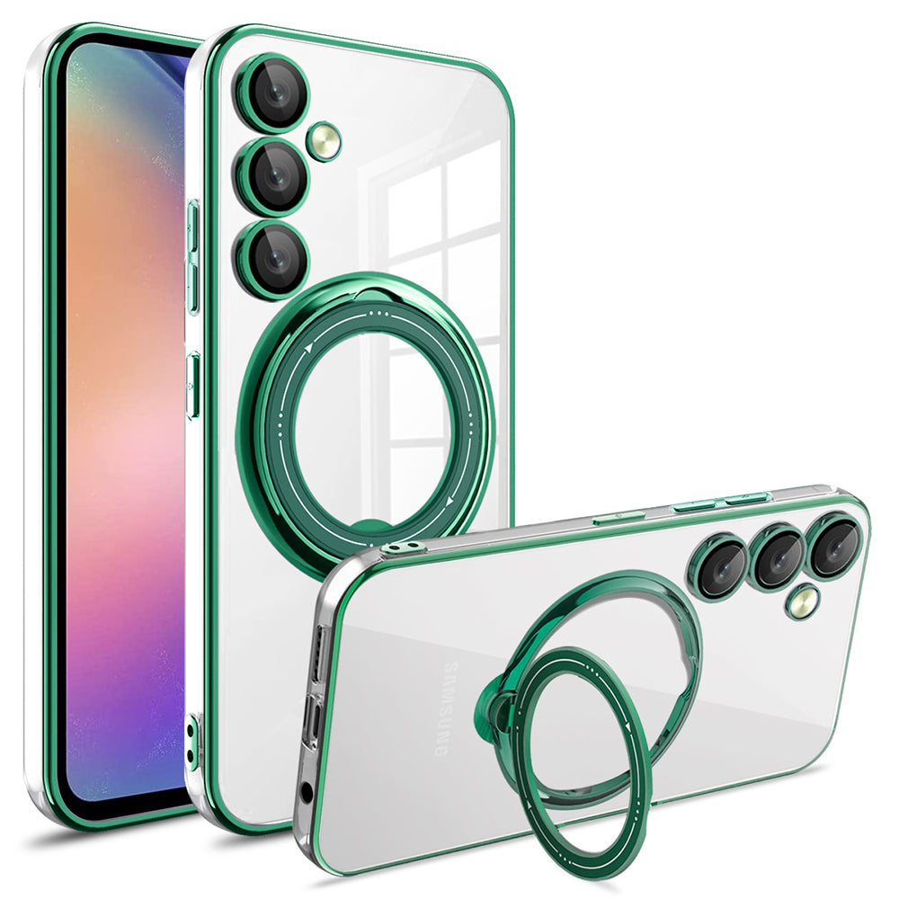 Phone Case for Samsung Galaxy A54 5G PC+TPU Rotation Kickstand Cover Compatible with MagSafe