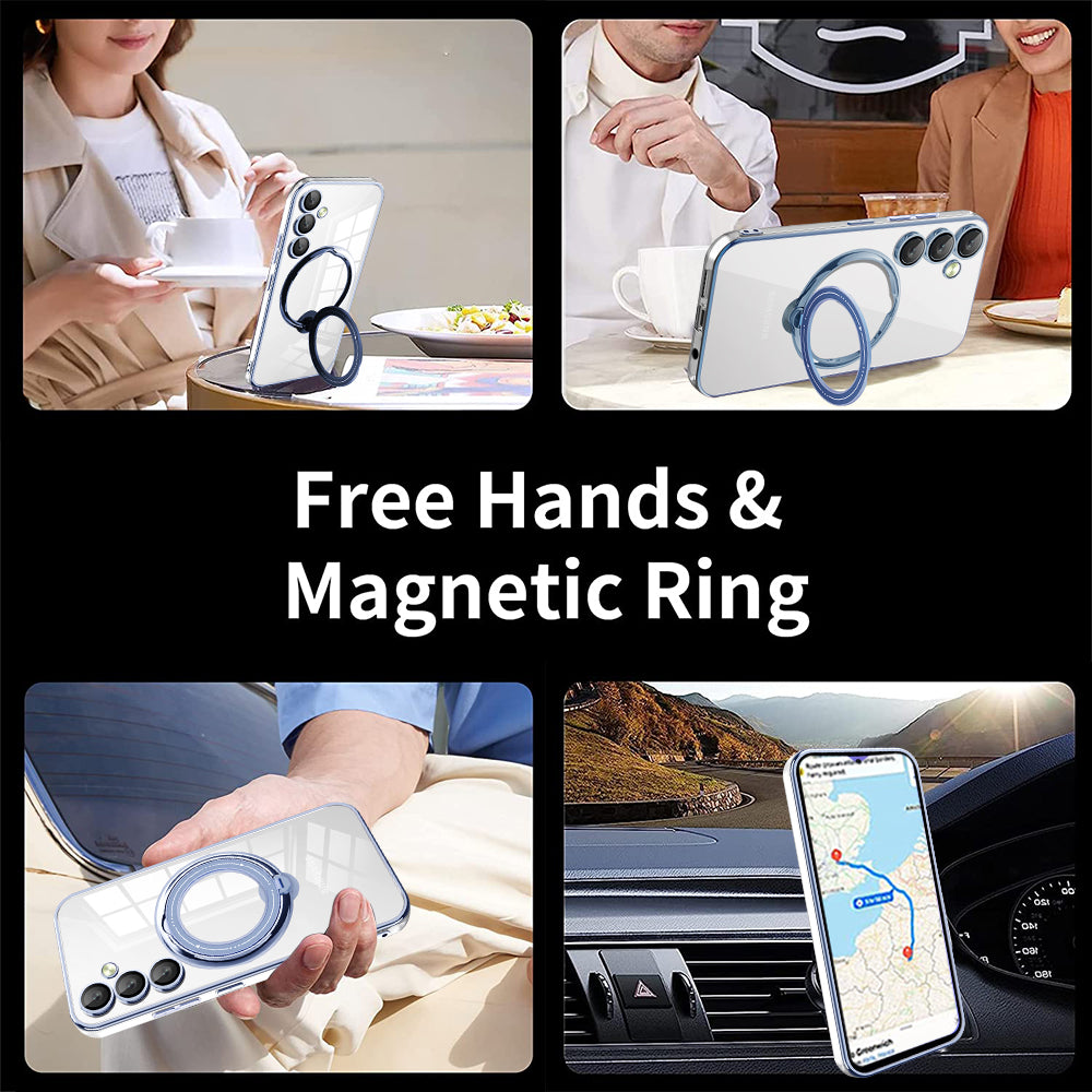 Phone Case for Samsung Galaxy A54 5G PC+TPU Rotation Kickstand Cover Compatible with MagSafe