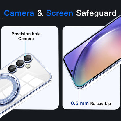 Phone Case for Samsung Galaxy A54 5G PC+TPU Rotation Kickstand Cover Compatible with MagSafe