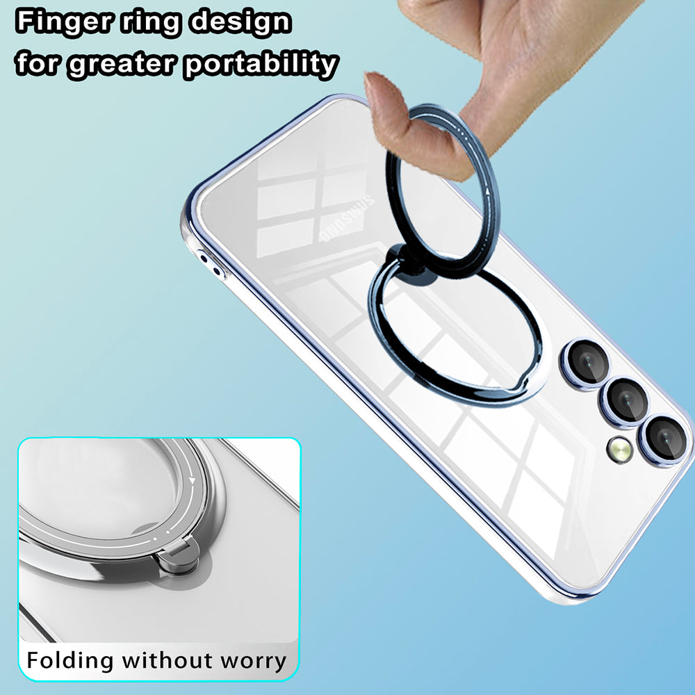 Phone Case for Samsung Galaxy A54 5G PC+TPU Rotation Kickstand Cover Compatible with MagSafe