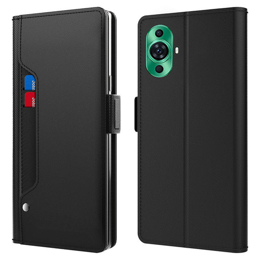For Huawei nova 11 Ultra / nova 11 Pro PU Leather Phone Case Mirror Card Holder Mobile Phone Stand Cover