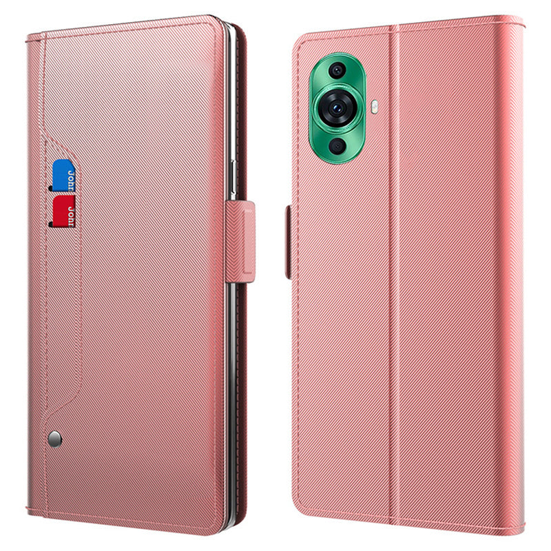 For Huawei nova 11 Ultra / nova 11 Pro PU Leather Phone Case Mirror Card Holder Mobile Phone Stand Cover