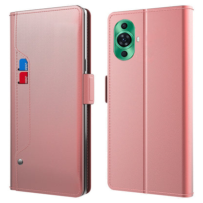 For Huawei nova 11 Ultra / nova 11 Pro PU Leather Phone Case Mirror Card Holder Mobile Phone Stand Cover