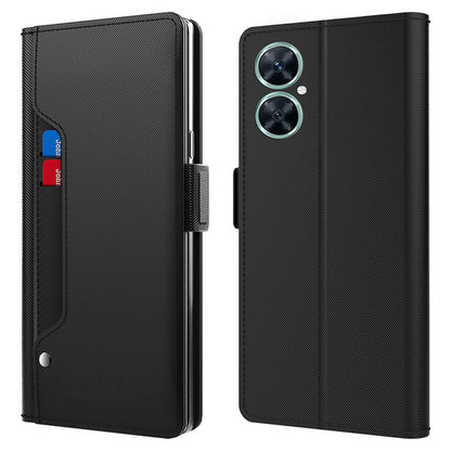 For Huawei Nova 11i Anti-scratch Card Holder Phone Cover PU Leather Stand Case Mirror Design Phone Shell