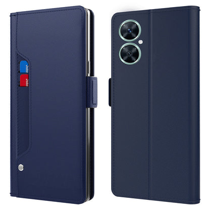 For Huawei Nova 11i Anti-scratch Card Holder Phone Cover PU Leather Stand Case Mirror Design Phone Shell
