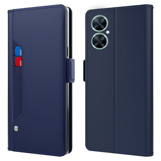For Huawei Nova 11i Anti-scratch Card Holder Phone Cover PU Leather Stand Case Mirror Design Phone Shell