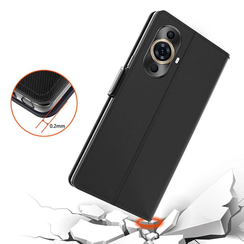For Huawei nova 11 Pro / nova 11 Ultra TPU + PU Leather Stand Case Mirror Design Phone Cover with Card Holder