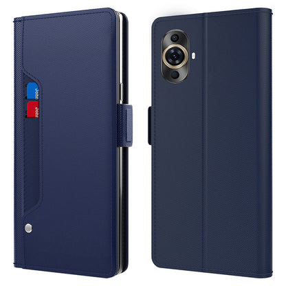 For Huawei nova 11 Pro / nova 11 Ultra TPU + PU Leather Stand Case Mirror Design Phone Cover with Card Holder