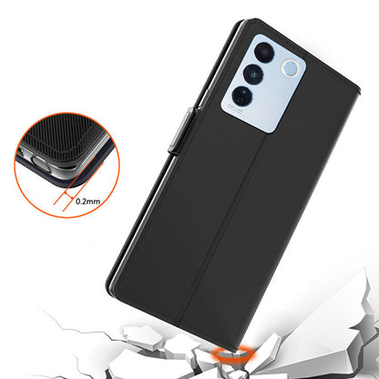 Shockproof Phone Case for vivo V27 Pro 5G , Magnetic Mirror Design Card Holder Cell Phone Cover